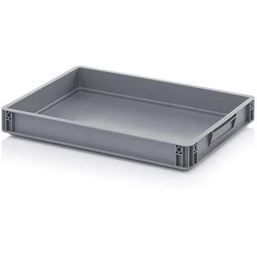 Euro tároló zárt, szürke, 600 x 400 x 75 mm