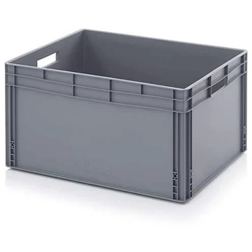 Zárt euro tároló, szürke, 600 x 800 x 420 mm