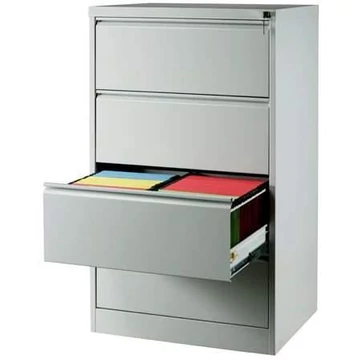 Iratszekrény A4-es akasztókhoz, 4 kétirányú fiók, ma x sz x mé: 1285x775x630 mm, szín szürke RAL7035