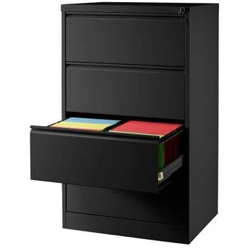 Iratszekrény A4-es felfüggesztési fájlokhoz, 4 kétirányú fiók, ma x sz x mé: 1285x775x630 mm, színe fekete RAL9005