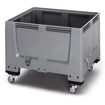 BigBox polietilénből, tömör fal, 1200 x 1000 x 1000 mm, kerekekkel