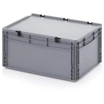 Euro tároló fedéllel, szürke, 600 x 400 x 285 mm