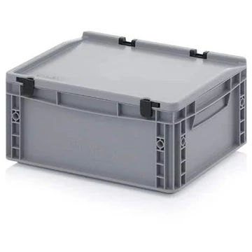 Euro tároló fedéllel, szürke, 400 x 300 x 185 mm