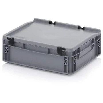 Euro tároló fedéllel, szürke, 400 x 300 x 135 mm