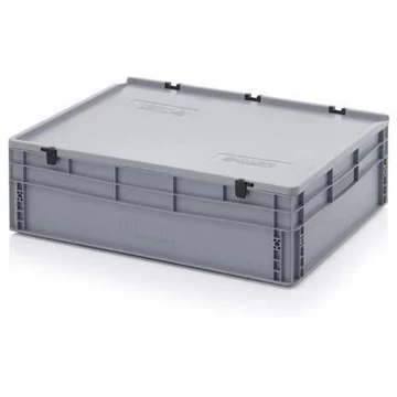 Euro tároló fedéllel, szürke, 800 x 600 x 235 mm