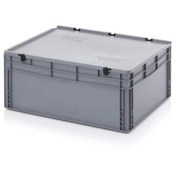 Euro tároló fedéllel, szürke, 800 x 600 x 335 mm