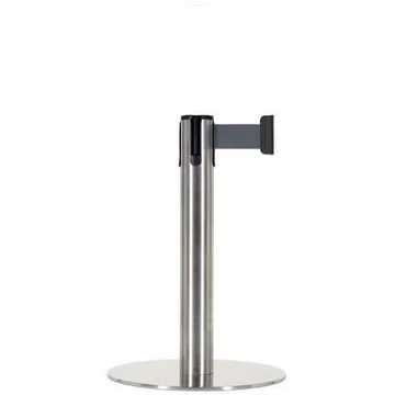 Személyirányító rendszer - Expo övoszlop, alacsony, szalaghossz 2,3 m, szálcsiszolt króm / öv fekete