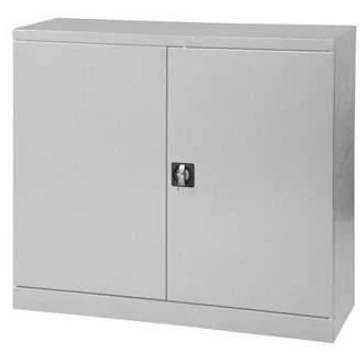 Polcos műhelyszekrény, szárnyas ajtók, ma x sz x mé: 1040 x 1200 x 600 mm, polcterhelés 100 kg, szürke szín RAL7035