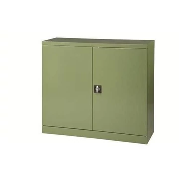 Polcos műhelyszekrény, szárnyas ajtók, ma x sz x mé: 1040 x 1200 x 435 mm, polcterhelés 100 kg, zöld színű RAL6011