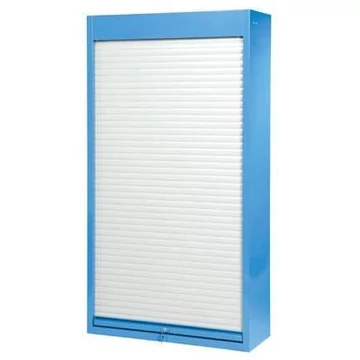 Műhelyszekrény, ma x sz x mé: 1950 x 1044 x 405 mm, alumínium redőnyök, 3 x polc 100 kg, kék színű RAL5012