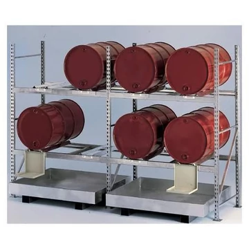 MINI-RACK hordóállvány, alapállvány, ma x sz x mé: 2200 x 1507 x 800 mm,2 szintes, gyűjtőtálca, kannatartó