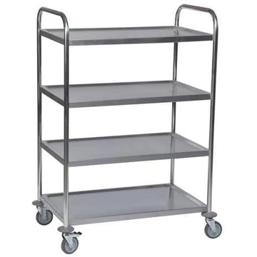 4 szintes rozsdamentes acél kocsi, ma x sz x mé: 1260x590x910 mm