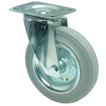 Beálló szállítógörgő, szürke gumi, átm. 80 mm, teherbírás 50 kg