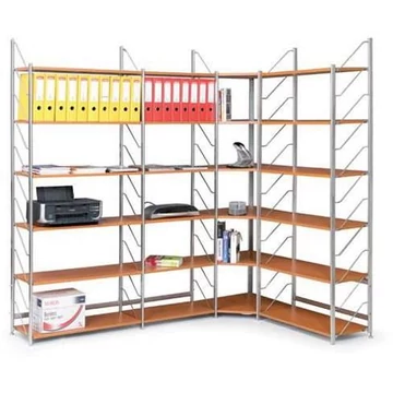 Irodai polc, alapállvány, ma x sz x mé: 2030x800x365 mm, 6 polc, szürke / fém váz antracit