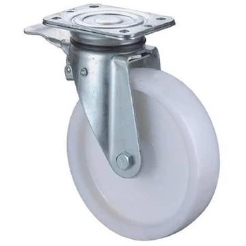 Beálló szállítógörgő fékkel, poliamid, átm. 80 mm, teherbírása 150 kg