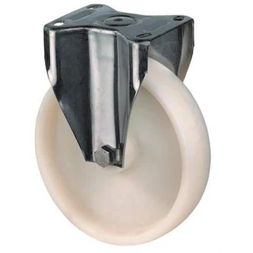 Rozsdamentes acél szállítógörgő, poliamid, átm. 80 mm, teherbírás 100 kg