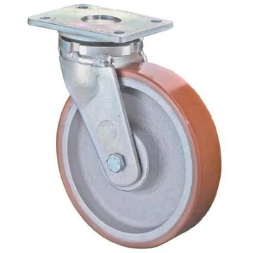 Beálló szállítógörgő, öntött felni, poliuretán futófelület, átm. 80 mm, teherbírás 250 kg