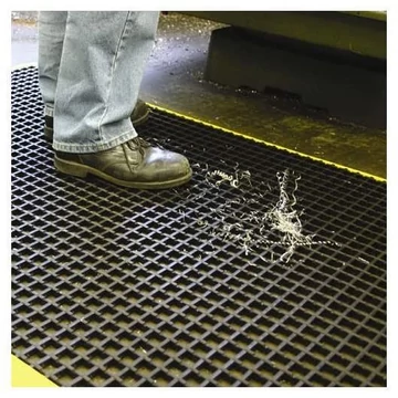 Ipari munka szőnyeg munkaállomás 1,8 x 1,2 m, fekete biztonsági élcsíkokkal