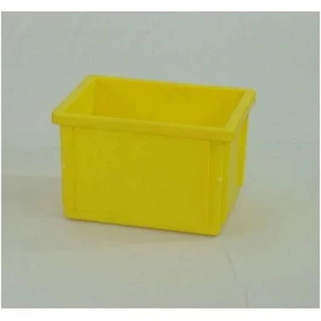 Tároló doboz, 400 x 300 x 250 mm, sárga színű.