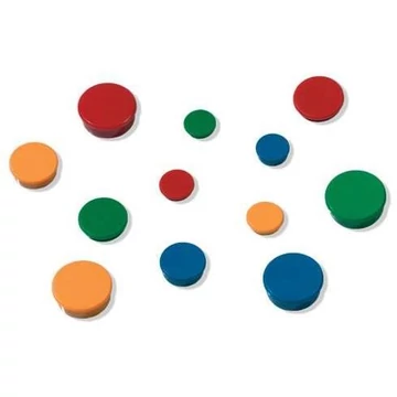 Különböző színű mágnesek, átmérője 40 mm, 10 darabos csomagolásban