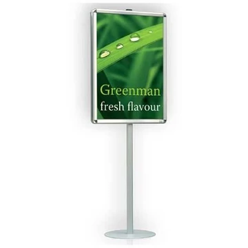 Információs állvány, mindkét oldalon összecsukható kerettel, 2 x DIN A1, függőleges