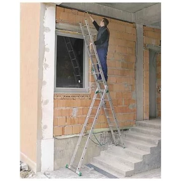 Három részes alumínium többfunkciós létra, lépcső kialakítás, 3 x 7 fokos