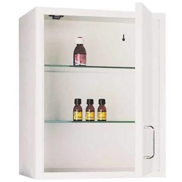 Acél faliszekrény, szárnyas ajtókkal, szélesség x magasság x mélység: 400 x 500 x 250 mm, fehér színű RAL9010