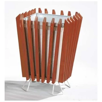 Fából készült léces hulladéktartály, térfogata 45 l, magassága 650 mm