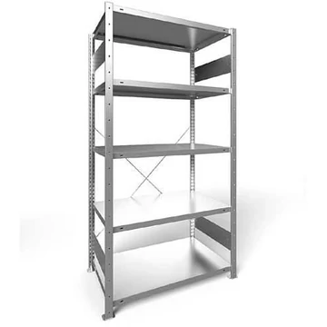 Dugaszolható állvány CLIP, mag.: 2000 mm, 5 polc 1000 x 600 mm, teherbírás 100 kg, horganyzott, alapelem