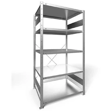 Dugaszolható állvány, mag.: 2000 mm, 5 polc 1000 x 800 mm, teherbírása 230 kg, horganyzott, alapelem