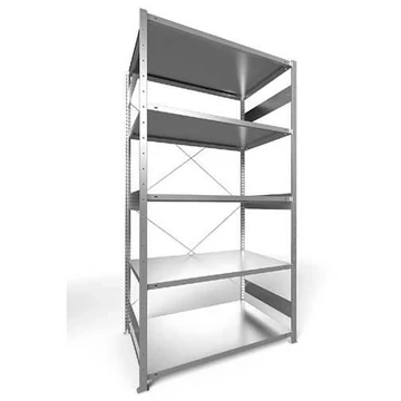 Dugaszolható állvány CLIP, mag.: 2500 mm, 5 polc 1300 x 800 mm, teherbírás 230 kg, horganyzott, alapelem