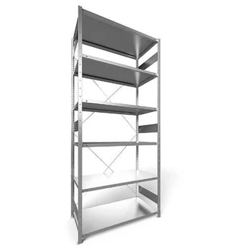 Dugaszolható állvány CLIP, mag.: 3000 mm, 6 polc 1300 x 600 mm, teherbírása 230 kg, horganyzott, alapelem