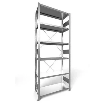 Dugaszolható állvány CLIP, mag.: 2500 mm, 6 polc 1000 x 400 mm, teherbírása 330 kg, horganyzott, alapelem