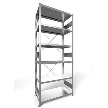 Dugaszolható állvány CLIP, mag.: 2500 mm, 6 polc 1000 x 500 mm, teherbírása 330 kg, horganyzott, alapelem