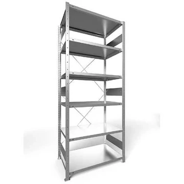 Dugaszolható állvány CLIP, mag.: 2500 mm, 6 polc 1000 x 600 mm, teherbírása 330 kg, horganyzott, alapelem