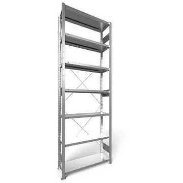 Dugaszolható állvány CLIP, mag.: 3000 mm, 7 polc 1000 x 300 mm, teherbírás 100 kg, horganyzott, alapelem