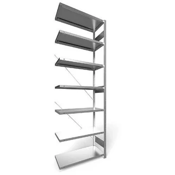 Dugaszolható állvány, mag.: 3000 mm, 7 polc 1000 x 400 mm, teherbírása 100 kg, horganyzott, toldalék állvány