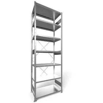 Dugaszolható állvány CLIP, mag.: 3000 mm, 7 polc 1000 x 500 mm, teherbírása 100 kg, horganyzott, alapelem