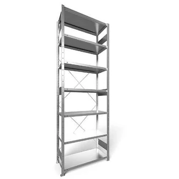 Dugaszolható állvány CLIP, mag.: 3000 mm, 7 polc 1000 x 400 mm, teherbírása 230 kg, horganyzott, alapelem