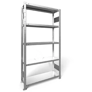 CLIP rögzíthető polc hosszanti csavarokkal, mag.: 2000 mm, 5 polc 1000 x 300 mm, teherbírás 100 kg, horganyzott, alapelem