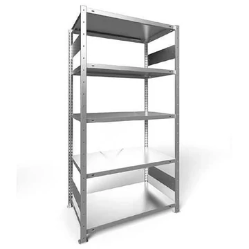 CLIP rögzíthető polc hosszanti csavarokkal, mag.: 2000 mm, 5 polc 1000 x 500 mm, teherbírás 100 kg, horganyzott, alapelem