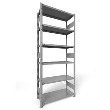 CLIP rögzíthető polc hosszanti csavarokkal, mag.: 2500 mm, 6 polc 1000 x 500 mm, teherbírása 230 kg, világosszürke RAL7035, alapelem