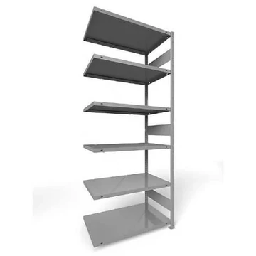 CLIP rögzíthető polc hosszanti csavarokkal, mag.: 2500 mm, 6 polc 1000 x 800 mm, teherbírás 230 kg, világosszürke RAL7035, kiegészítő elem