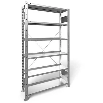 Dugaszolható irattartó állvány COMPACT, egyoldalas, 6 polc, ma x szé: 1850 x 1000 mm, horganyzott, alapállvány