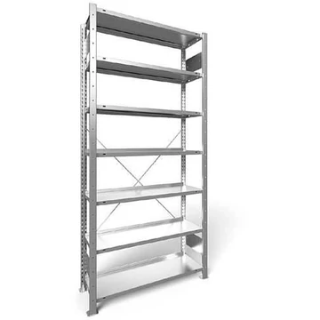 Dugaszolható irattartó állvány COMPACT, egyoldalas, 7 polc, ma x szé: 2200 x 1000 mm, horganyzott, alapállvány