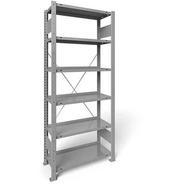 Dugaszolható irattartó állvány COMPACT, egyoldalas, 6 polc, ma x szé: 1850 x 750 mm, világosszürke, alapállvány