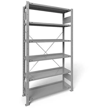 Dugaszolható irattartó állvány COMPACT, egyoldalas, 6 polc, ma x szé: 1850 x 1000 mm, világosszürke, alapállvány