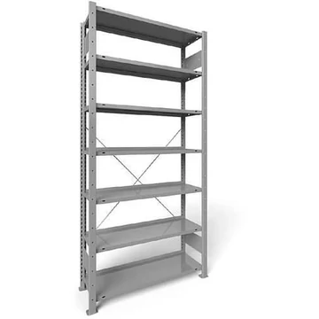 Dugaszolható irattartó állvány COMPACT, egyoldalas, 7 polc, ma x szé: 2200 x 1000 mm, világosszürke, alapállvány