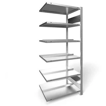 COMPACT dugaszolható irattartó állvány, kétoldalas, 6 polc, ma x szé: 1850 x 750 mm, horganyzott, toldalék állvány