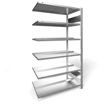 COMPACT dugaszolható irattartó állvány, kétoldalas, 6 polc, ma x szé: 1850 x 1000 mm, horganyzott, toldalék állvány